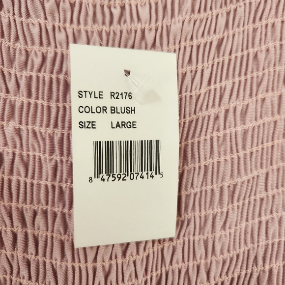 West‎ Kei Smocked Bust Sleeveless Junpsuit In Blush Pink Women's Size Large - Picture 5 of 8